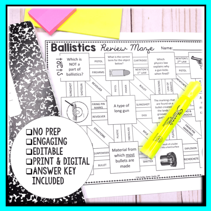 Ballistics review maze answer key