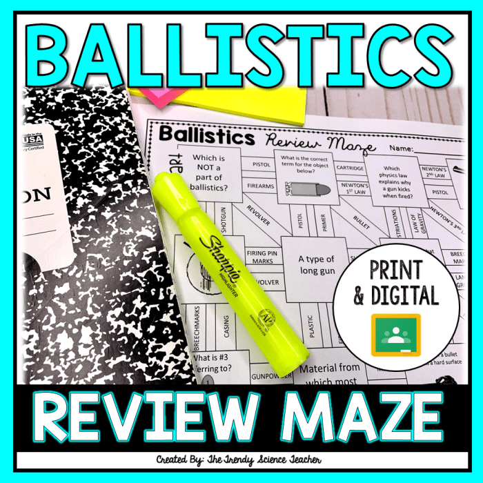 Ballistics review maze answer key