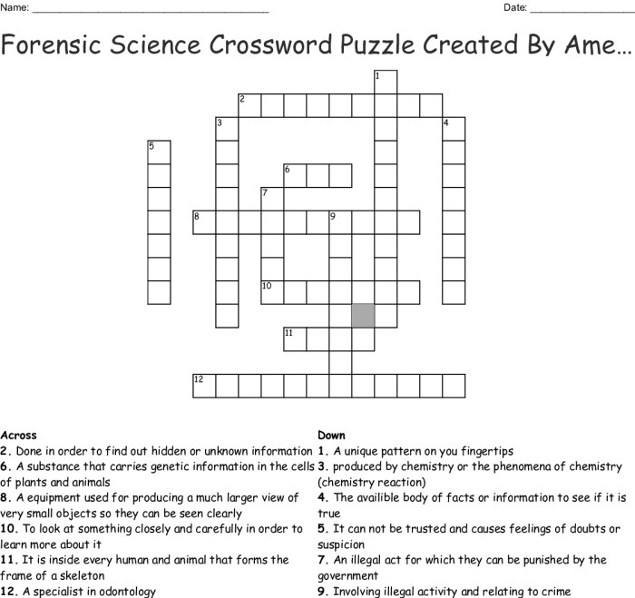 Printable forensic science worksheets pdf