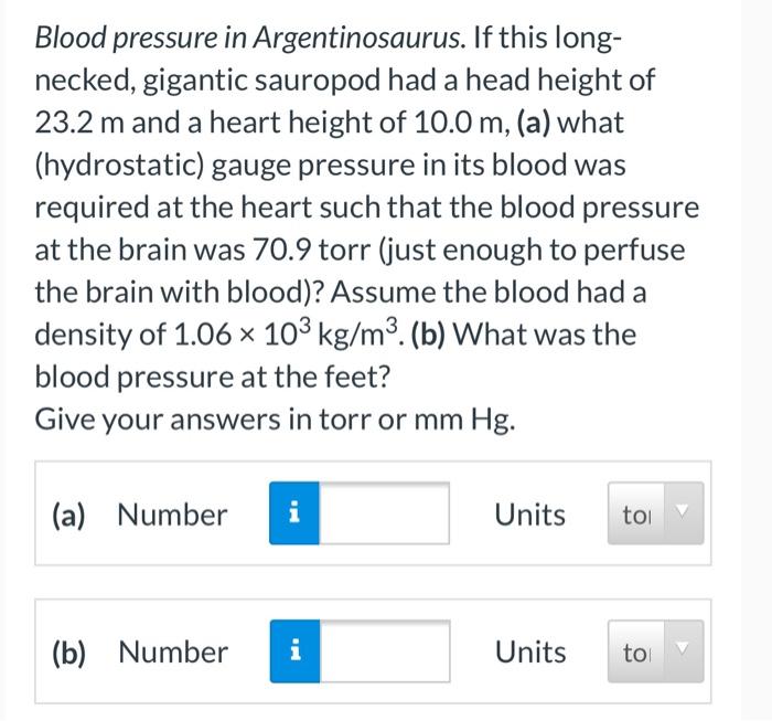 Blood pressure in argentinosaurus. if this long-necked